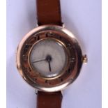 A VINTAGE 9CT GOLD ROLEX HALF HUNTER LADIES WRISTWATCH. 2.75 cm diameter.