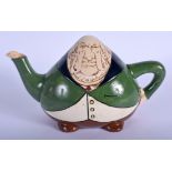 A RARE FREDERICK RHEAD FOR FOLEY INTARSIO KRUGER TEAPOT No 3358. 19 cm wide.