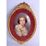 AN ANTIQUE KPM BERLIN PORCELAIN PLAQUE painted with a pretty female in robes. Porcelain 16 cm x 11