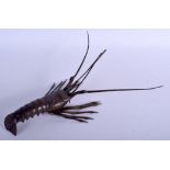 A 19TH CENTURY JAPANESE MEIJI PERIOD ARTICULATED BRONZE LOBSTER Myochin School. 21 cm long.