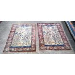 Pair of Persian Tree of Life rugs. 200cm x 140cm