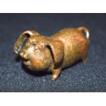 A small bronze Japanese pig 5 cm