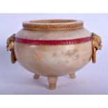 A VERY RARE 18TH CENTURY CHINESE CARVED MARBLE CENSER Qianlong. 8.5 cm wide.