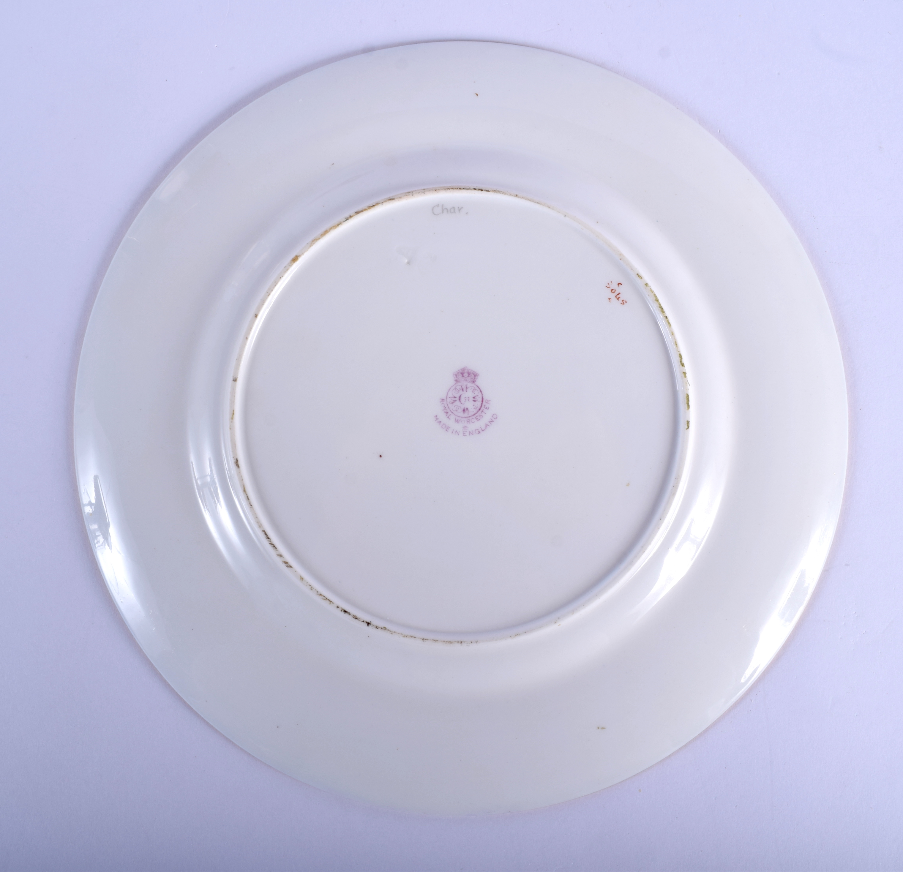 Royal Worcester fine plate painted with swimming fish, titled Char, by Harry Ayrton signed date cod - Image 2 of 2