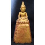 Antique Thai wooden gilded Buddha