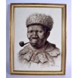 Gerard Bhengu (1900-1990) South African, Watercolour, Smoking male. Image 27 cm x 34 cm.