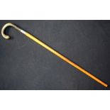 Horn handled wooden walking cane 82 cm