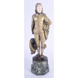 Professor Otto Poertzel (1876-1963) German, Cold painted bronze and ivory, marble plinth. Bronze 15