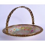 A 19TH CENTURY FRENCH SAMSONS OF PARIS PORCELAIN BASKET painted with dragons. 25 cm wide.