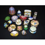 A collection of English and continental porcelain boxes