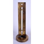 A RARE ANTIQUE BRASS BAKING TEMPERATURE THERMOMETER. 18 cm high.
