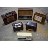 Lovely collection of vintage Radios wood & Bakelite Bush and Murphy 57 x 42 cm