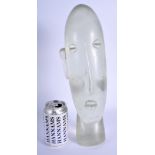 A VINTAGE ITALIAN CLEAR GLASS FIGURE OF A STYLISED BUST possibly Murano. 37 cm high.