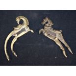 Two Indian bronze Nut Crackers in form of a bird and a horse 18 cm