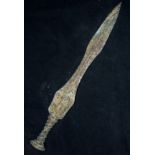 A Chinese bronze spear head 35cm