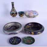 ASSORTED 19TH/20TH CENTURY CHINESE CLOISONNE ENAMEL WARES in various forms and sizes. Largest 19 cm