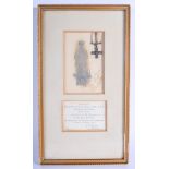 A MILITARY CROSS MINIATURE within a frame, Major General Perrira. 33 cm x 18 cm.