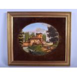 A 19TH CENTURY FRENCH PORCELAIN PLAQUE painted with rural scenes. Porcelain 20 cm x 17 cm.