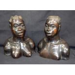 Two African hard wood figures 23 x 20
