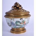 AN EARLY 20TH CENTURY CHINESE FAMILLE ROSE PORCELAIN BOWL Guangxu, with antique French mounts. 11 c