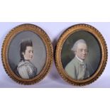 Hugh Douglas Hamilton (Dublin 1740-1808) Pastels, Pair of portraits, Male and Female. Image 24 cm x