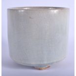 A 19TH CENTURY CHINESE CELADON CENSER Qing, ge type form. 13 cm x 15 cm.