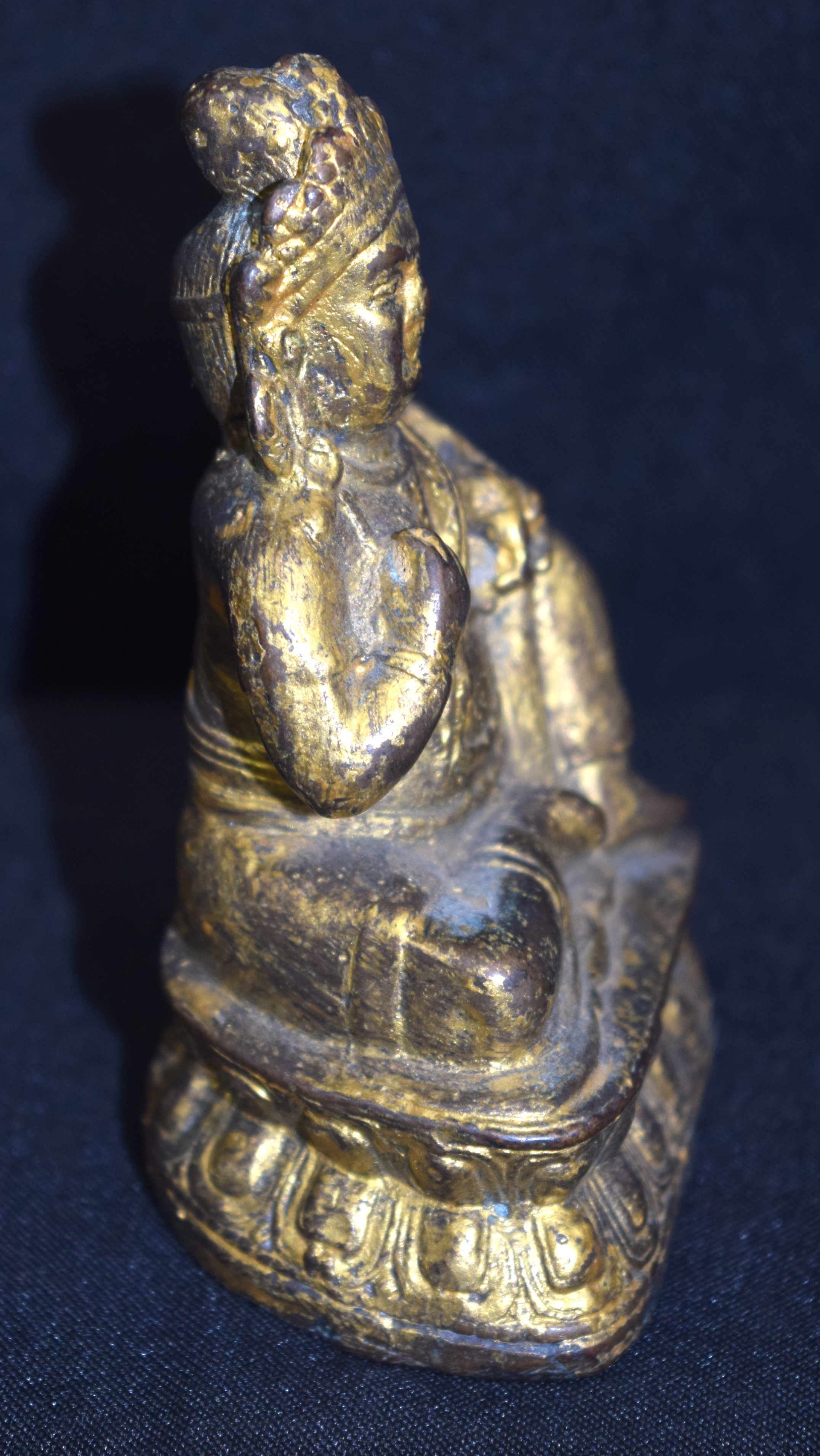 A Tibetan metal Gilt statue 10cm - Image 2 of 6