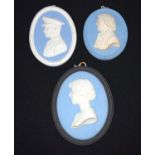 Three Wedgwood Plaques Duchess of York, Joshia Wedgwood and another