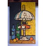 European School (20th Century) Oil on canvas, Deco lamp. 72 cm x 47 cm.