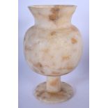 AN EARLY MIDDLE EASTERN CARVED ALABASTER GOBLET VASE possibly Antiquity. 19 cm x 11 cm.