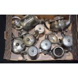 A collection of silver plate coffee and Tea pots