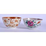 AN 18TH CENTURY CHINESE EXPORT PORCELAIN BOWL Qianlong, together with a smaller bowl. Largest 10.5