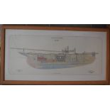 John Elder & Co Shipbuilders & Engineers Glasgow, Study of the Cutter Yacht Daphne. Image 95 cm x 5