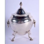 AN EDWARDIAN SILVER TEA CADDY by G Nathan & R Hayes. Chester 1903. 159 grams. 8.5 cm wide.