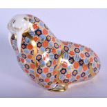 Royal Crown Derby paperweight of a Walrus. 10.5cm high