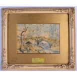 British School (19th Century) Watercolour, River scene. Image 18 cm x 14 cm.