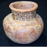 A Terracotta painted Indus valley pot 35 x 35cm