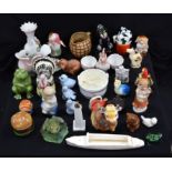Large group of Ceramic animal themed condiments and others. Qty