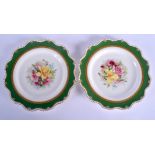 Royal Worcester fine pair of plate by Harry Chair who painted similar roses on George Owen pieces.