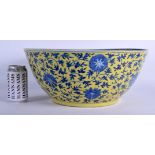 A LARGE 18TH/19TH CENTURY CHINESE BLUE AND WHITE PORCELAIN PUNCH BOWL Late Qianlong/Jiaqing, with o