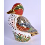 Royal Crown Derby paperweight rare limited edition Green Winged Teal. 12cm high