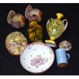 Miscellaneous group Majolika vase and ceramics