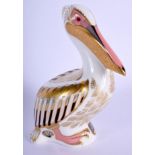 Royal Crown Derby paperweight of a White Pelican, limited edition no. 2016. 13cm high