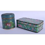 A 19TH CENTURY CHINESE CANTON ENAMEL BOX AND COVER Late Qing, together with a cloisonne box. Larges