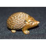 A small Japanese bronze hedge hog 5cm