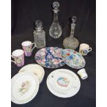 Miscellaneous group Glass decanters and ceramics