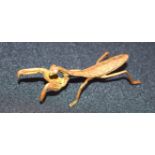 A small bronze Japanese praying Mantis 9 cm