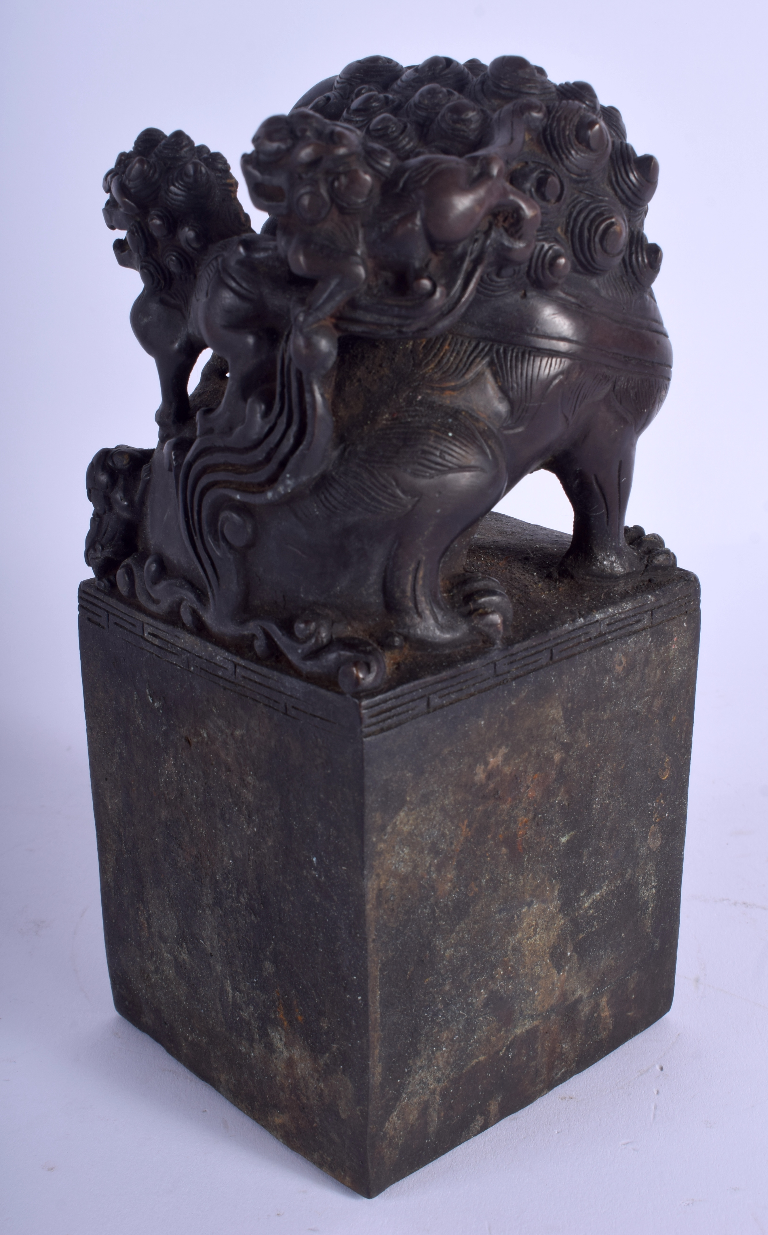 A CHINESE BRONZE BUDDHISTIC LION SEAL 20th Century. 21 cm high. - Image 2 of 8