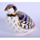 Royal Crown Derby paperweight of a Red Legged Partridge. 8.5cm high