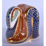 Royal Crown Derby paperweight of a Snake. 8.5cm high